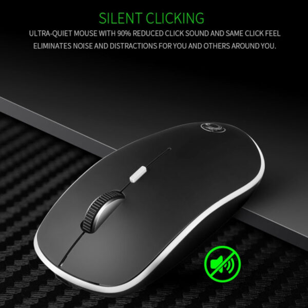 G-1600 4-Tasten 1600 DPI Mini-USB-Aufladung 2.4G Wireless Silent Mouse (Schwarz) – Bild 9
