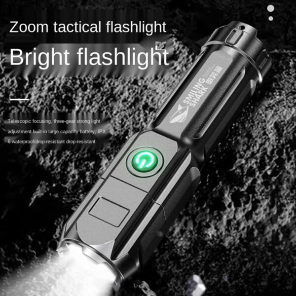 Teleskop-Fokuss Drei-Stufen LED-Taschenlampe – Bild 4