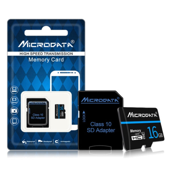 MICRODATA 16 GB U1 Blue Line und Black TF (Micro SD) Speicherkarte – Bild 3