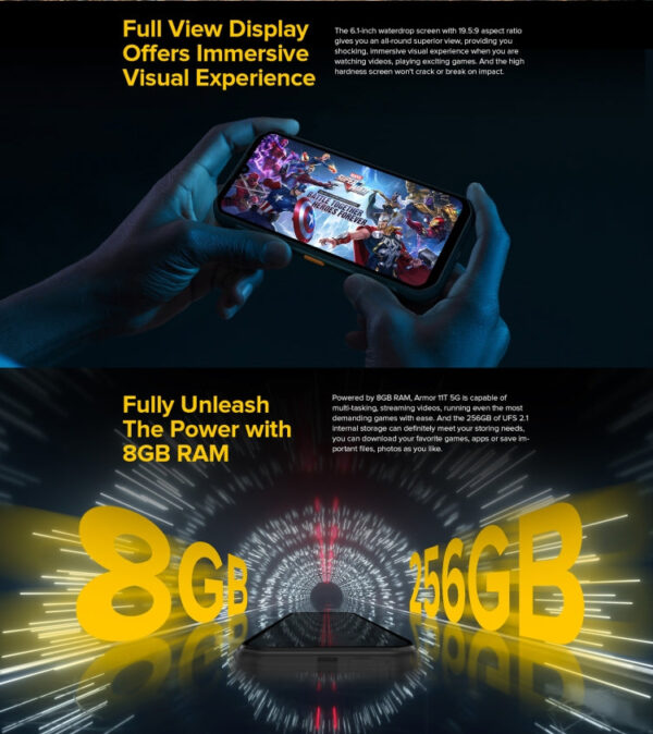 Ulefone 11T 5G Robustes Telefon, Wärmebildkameras, 8GB + 256GB 5200mAh Akku – Bild 18