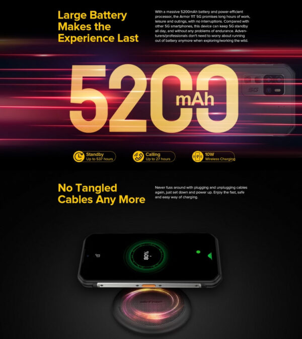 Ulefone 11T 5G Robustes Telefon, Wärmebildkameras, 8GB + 256GB 5200mAh Akku – Bild 19