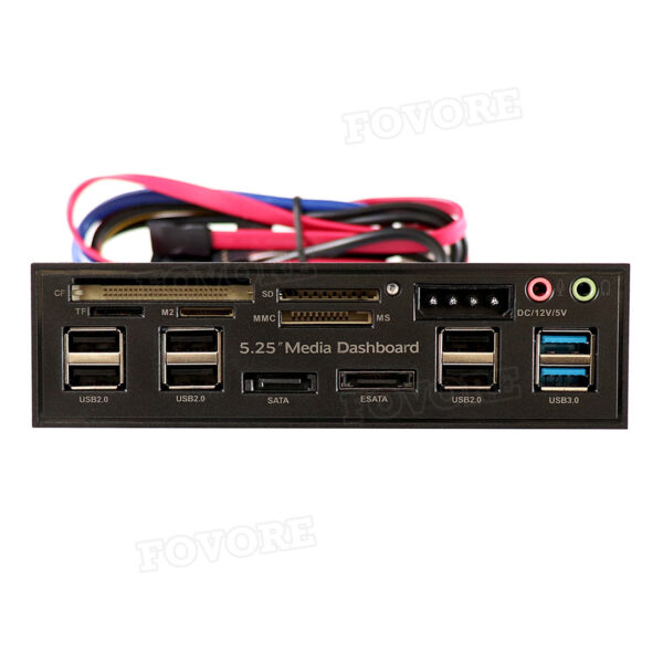 Multifunktion 5.25 "Media Dashboard Kartenleser USB 2,0 USB 3,0 Front Panel – Bild 3