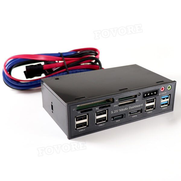 Multifunktion 5.25 "Media Dashboard Kartenleser USB 2,0 USB 3,0 Front Panel – Bild 4