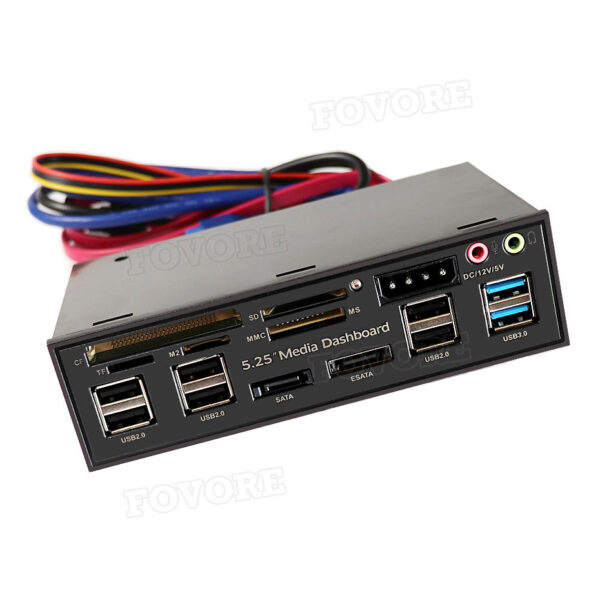 Multifunktion 5.25 "Media Dashboard Kartenleser USB 2,0 USB 3,0 Front Panel – Bild 5
