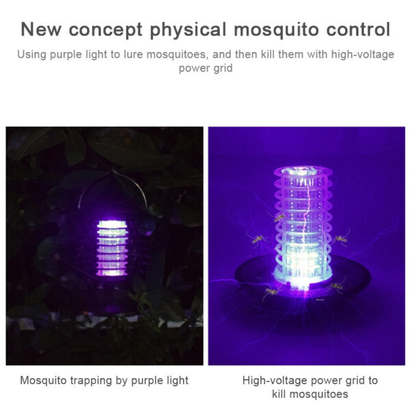 LED Solar tragbare runde Moskito-Killer-Garten / Haus / Auffahrt / Treppe / Außenwand – Bild 6