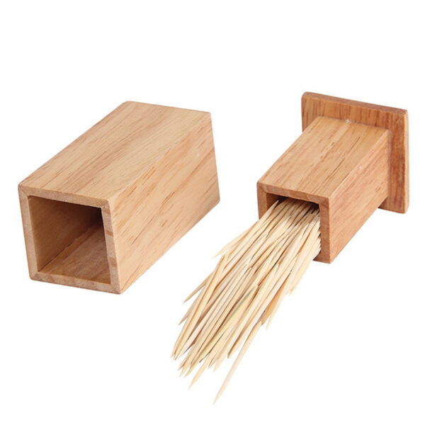 Bambus Holz Zahnstocher Halter – Bild 2