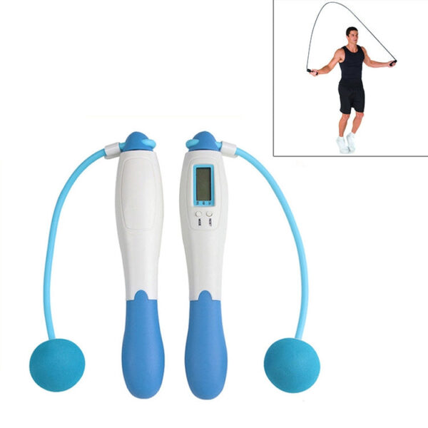 Digital Professional Counting Springseil Sportballzähler Springseil (blau)