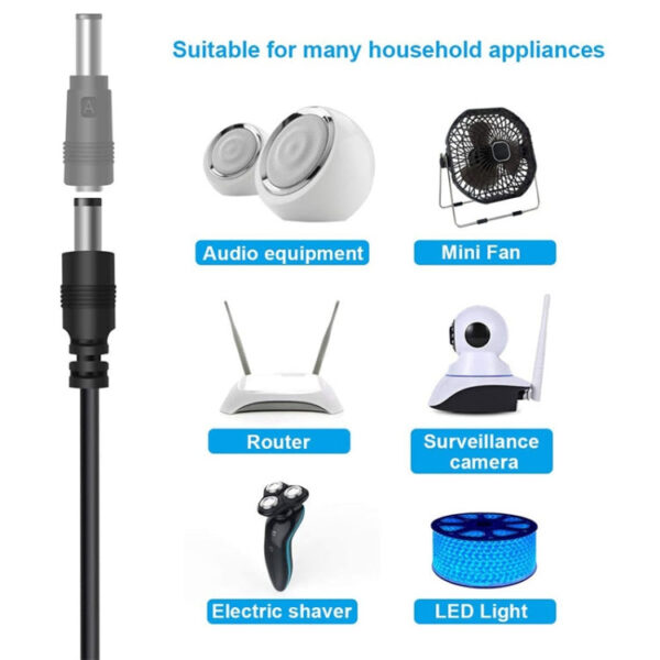 12 in 1 DC-Netzkabel USB-Multifunktionsaustausch-Stecker USB-Ladekabel (schwarz) – Bild 5