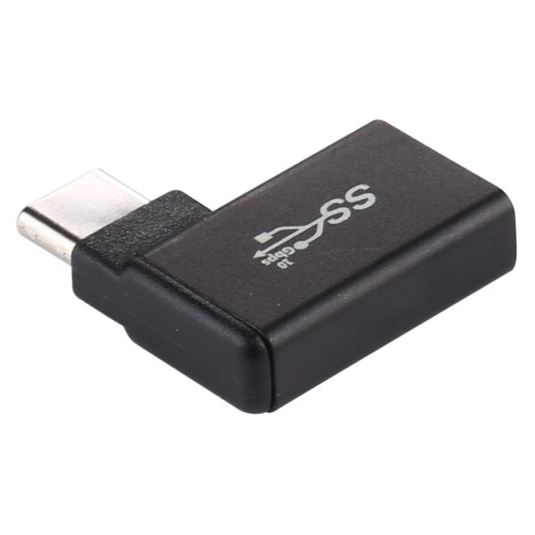 USB-C-Stecker auf USB 3.0-Buchse, 90-Grad-Winkelkopf-Aluminium-Adapter (schwarz) – Bild 2
