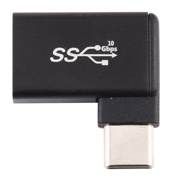 USB-C-Stecker auf USB 3.0-Buchse, 90-Grad-Winkelkopf-Aluminium-Adapter (schwarz) – Bild 4