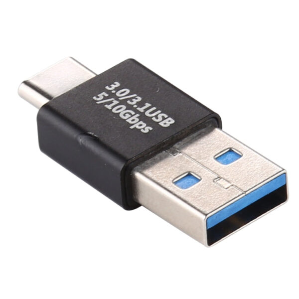Typ-C / USB-C-Stecker auf USB 3.0-Stecker, Adapter aus Aluminiumlegierung (schwarz) – Bild 2
