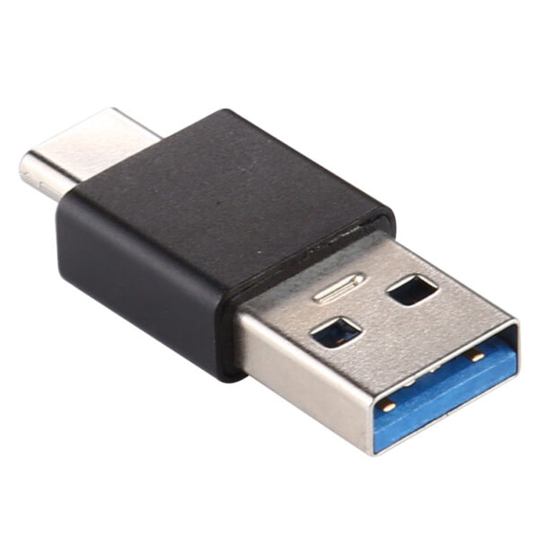Typ-C / USB-C-Stecker auf USB 3.0-Stecker, Adapter aus Aluminiumlegierung (schwarz) – Bild 3