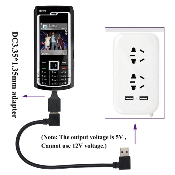 3,5 x 1,35 mm Stecker auf USB-Buchse Adapteranschluss – Bild 4