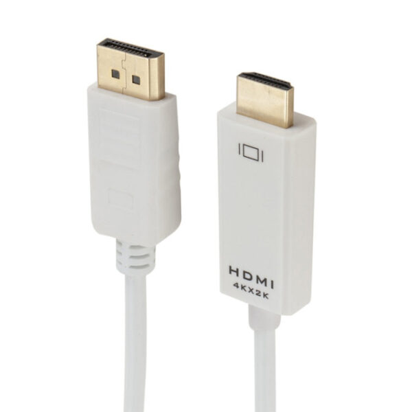 4K x 2K DP (Displayport ) zu HDMI Konverter Kabel, Kabellänge: 1,8 m (weiß) – Bild 2