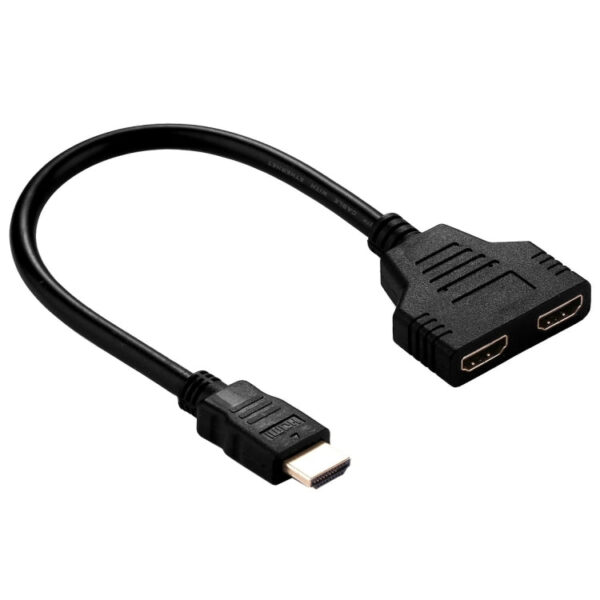 30 cm HDMI-Stecker auf zwei HDMI-Buchsen 1.4 Version Kabelanschlussadapter – Bild 3