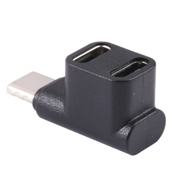 USB-C/Typ-C-Stecker auf Dual-Typ-C-Buchse, 90-Grad-Winkeladapter – Bild 3