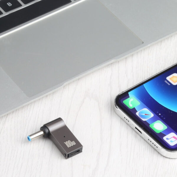 100W USB-C / Typ-C-Buchse für DC 4.5x3.0mm Computerladadapter für HP – Bild 4