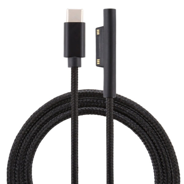 USB-C / Typ C bis 6-poliges Nylon-Steckerkabel für Microsoft Surface Pro 3/4/5/6 Laptop-Adapter, Kabellänge: 1,5 m