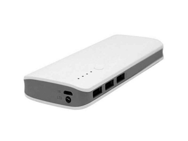 Powerbank 12000mAh mit LED Lampe und 3x USB (Weiß) – Bild 2