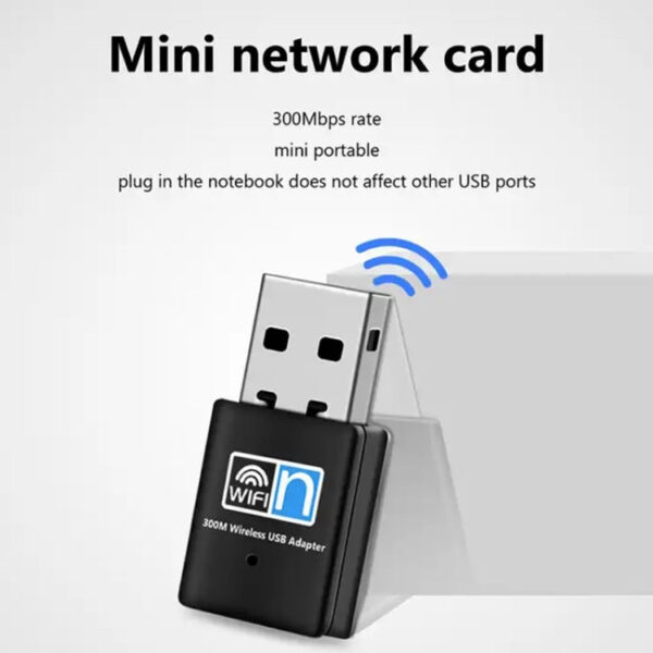 300 Mbit / s Wireless 802.11N USB-Netzwerk-Nano-Kartenadapter (schwarz) – Bild 4