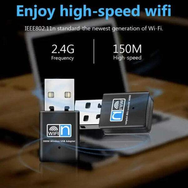 300 Mbit / s Wireless 802.11N USB-Netzwerk-Nano-Kartenadapter (schwarz) – Bild 6