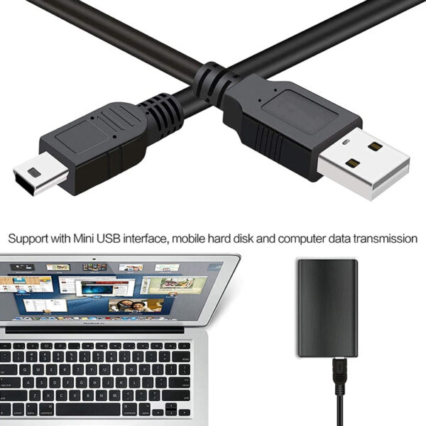 USB 2.0 AM zu Mini 5-poligem USB-Kabel, Länge: 1,5 m (schwarz) – Bild 5