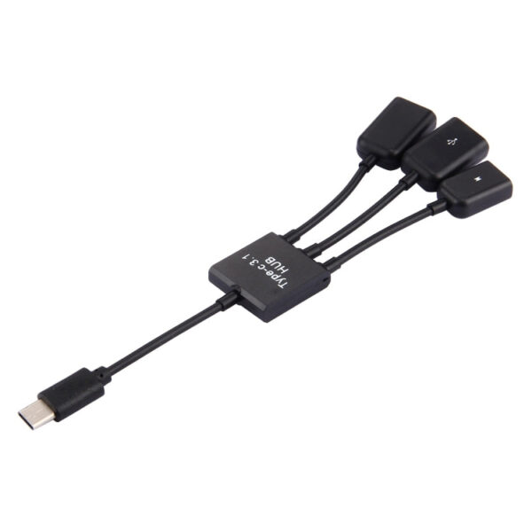 17,8 cm 3 Anschlüsse USB-C / Typ C 3.1 OTG Charge HUB-Kabel – Bild 3