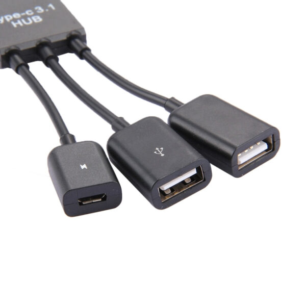 17,8 cm 3 Anschlüsse USB-C / Typ C 3.1 OTG Charge HUB-Kabel – Bild 4