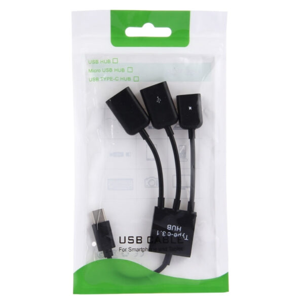 17,8 cm 3 Anschlüsse USB-C / Typ C 3.1 OTG Charge HUB-Kabel – Bild 6