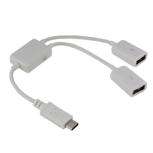 21 cm 2 in 1 USB-C / Typ C 3.1 zu USB 2.0 Datenkabel (Schwarz) – Bild 5