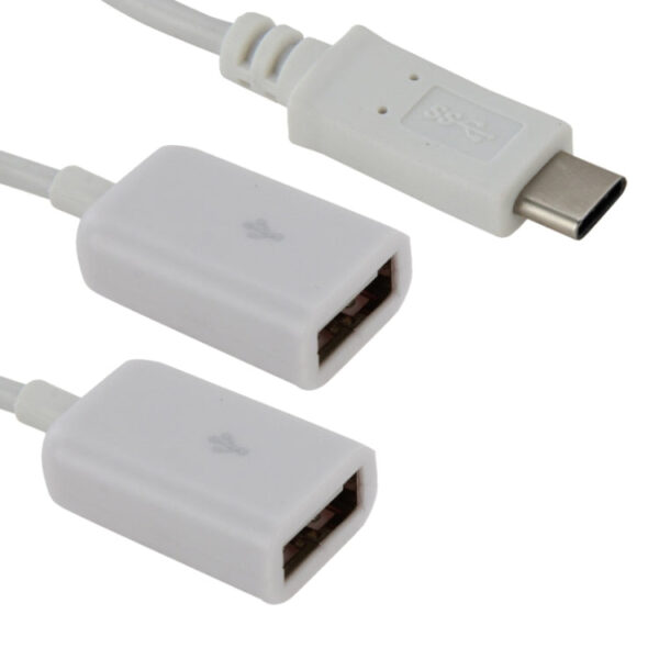 21 cm 2 in 1 USB-C / Typ C 3.1 zu USB 2.0 Datenkabel (Schwarz) – Bild 4