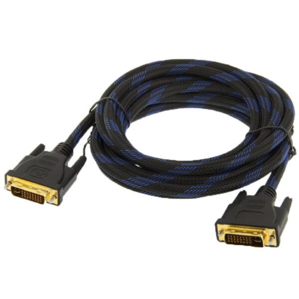 DVI-I Dual Link 24 + 5-poliges M / M-Videokabel mit Nylonnetz, Länge: 5 m – Bild 3