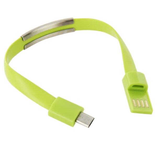 Wearable Bracelet Sync Data Ladekabel MicroUSB Grün – Bild 2