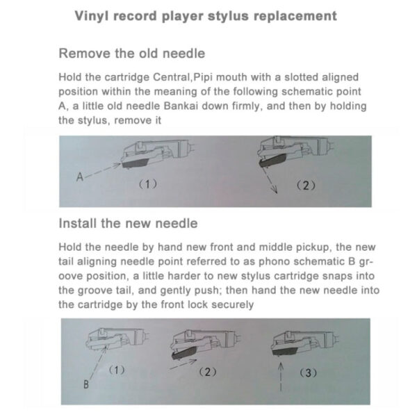 Stereo-Stift Nadel für Vinyl LP USB-Plattenspieler (schwarz) – Bild 7