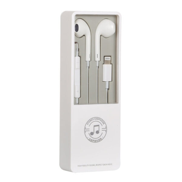 8-polige Schnittstelle Stereo-Musik-Kopfhörer (weiß) – Bild 2