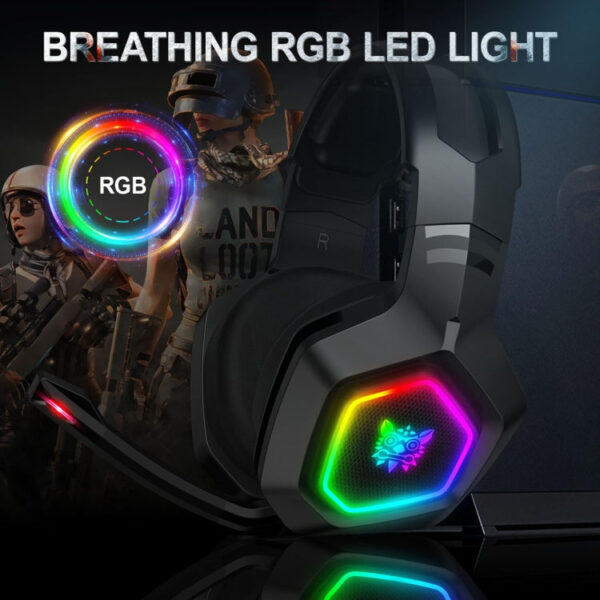ONIKUMA K10 Computerspiele Kabelgebundenes Headset mit RGB-LED-Licht – Bild 3