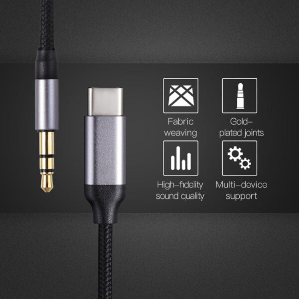 KUULAA KL-O09 Typ-C / USB-C auf 3,5 mm AUX-Audioadapterkabel, Länge: 100 cm – Bild 13