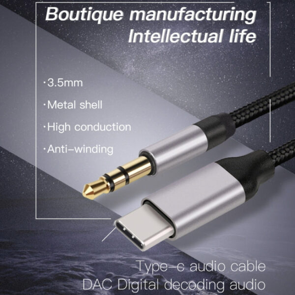 KUULAA KL-O09 Typ-C / USB-C auf 3,5 mm AUX-Audioadapterkabel, Länge: 100 cm – Bild 6