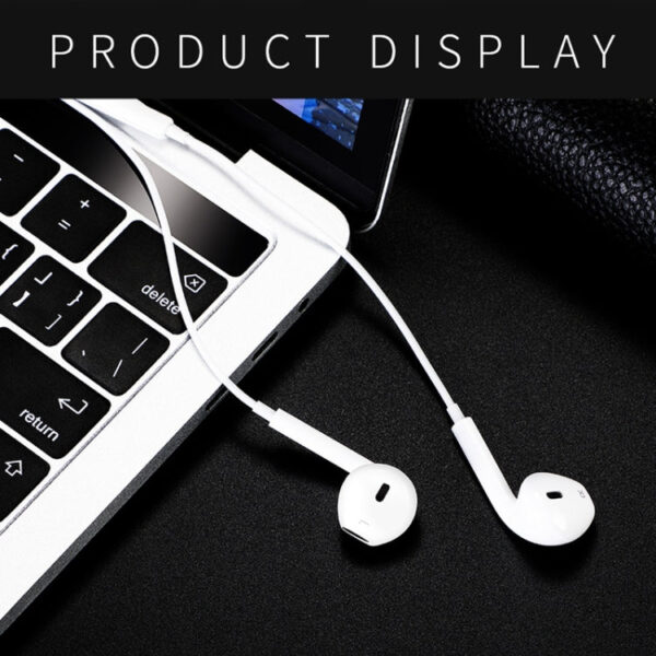 1,2 m 3,5 mm Stecker Kabelsteuerung In-Ear-Kopfhörer (weiß) – Bild 10