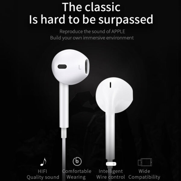 1,2 m 3,5 mm Stecker Kabelsteuerung In-Ear-Kopfhörer (weiß) – Bild 7