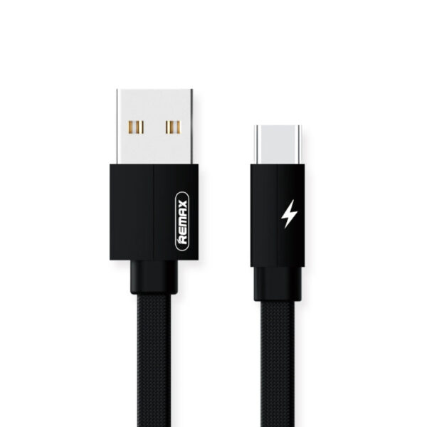 REMAX RC-094a 2m 2,4A USB zu USB-C / Typ-C Aluminiumlegierung Geflecht Schnellladedatenkabel (Schwarz) – Bild 4