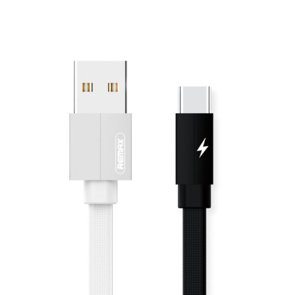REMAX RC-094a 2m 2,4A USB zu USB-C / Typ-C Aluminiumlegierung Geflecht Schnellladedatenkabel (Schwarz) – Bild 2