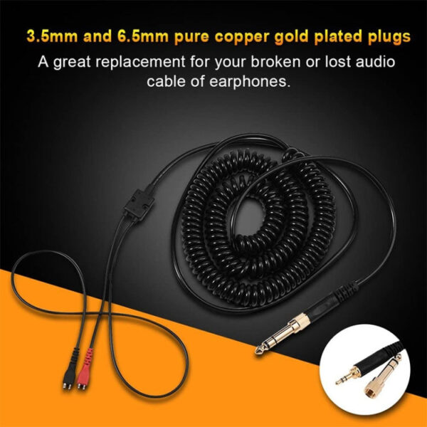 Für Sennheiser HD25 / HD560 / HD540 / HD430 / HD250 Kopfhörer-Federkabel, Kabellänge: 1,5m-5m – Bild 3