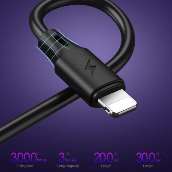 WK WDC-092 3M 2.4A Micro USB-Daten Sync-Ladekabel (weiß) – Bild 3
