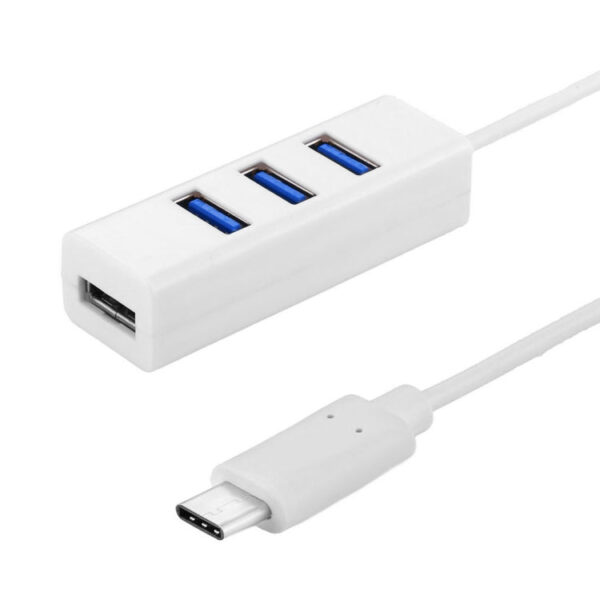 Tragbarer USB-C / Typ C-Stecker auf 4 USB-Anschlüsse Buchse HUB-Adapter – Bild 2