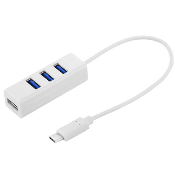 Tragbarer USB-C / Typ C-Stecker auf 4 USB-Anschlüsse Buchse HUB-Adapter – Bild 3