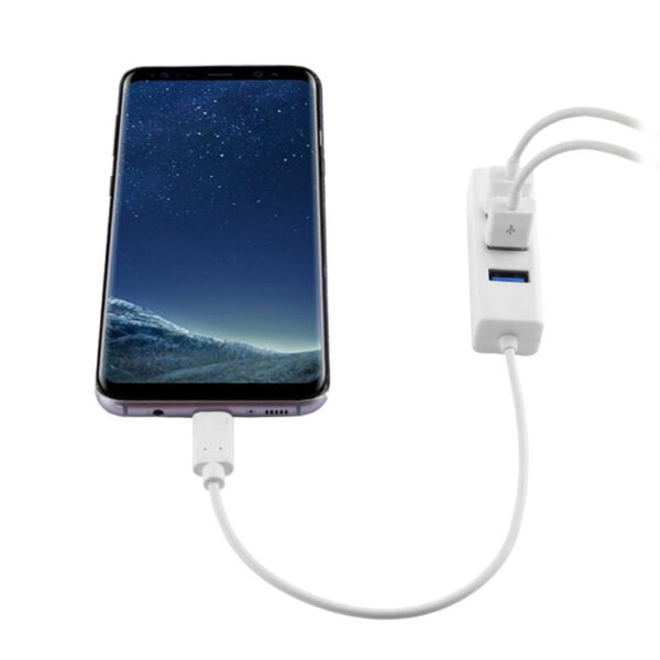 Tragbarer USB-C / Typ C-Stecker auf 4 USB-Anschlüsse Buchse HUB-Adapter – Bild 5