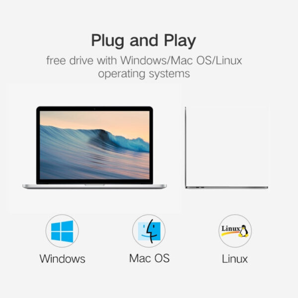 Tragbarer USB-C / Typ C-Stecker auf 4 USB-Anschlüsse Buchse HUB-Adapter – Bild 8
