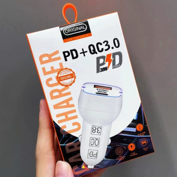 38 W PD20 W + QC3.0 USB-Autoladegerät mit Typ-C-Datenkabel, 1m – Bild 6