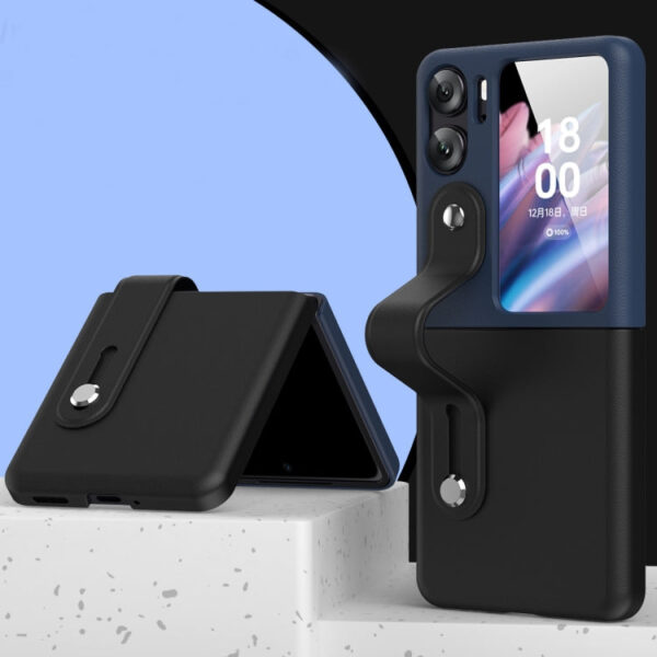 OPPO Find N2 Flip Folding Phone Case (Schwarz + Dunkelblau)